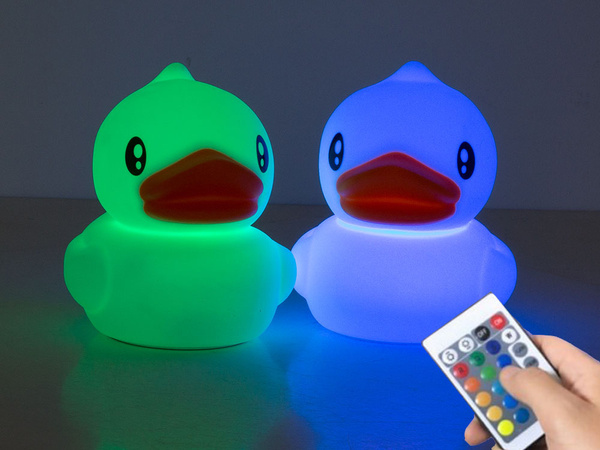 Led duck night light rgb control remoto usb
