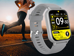 Smartwatch zegarek damski męski gumowy pasek sport bluetooth rozmowy szary