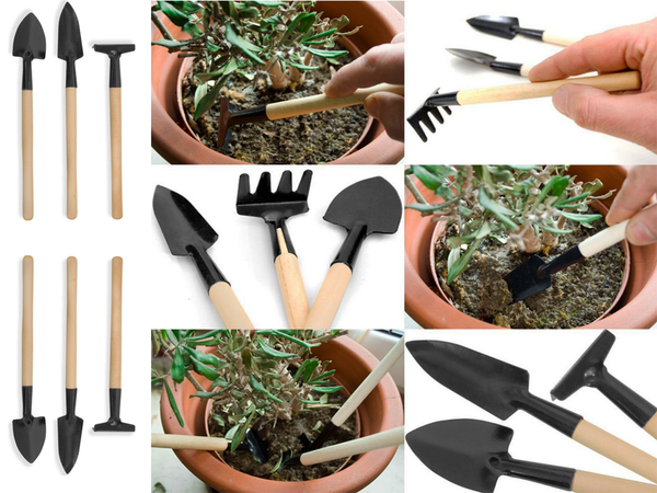 Juego de herramientas de jardineria rastrillo pala 3en1 mini herramientas para macetas
