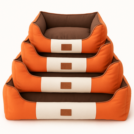 CAMA RECTANGULAR PARA MASCOTAS M NARANJA (30)