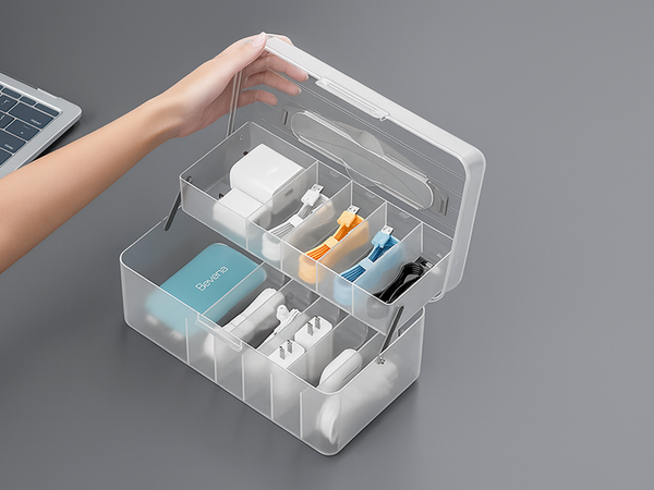 Organizador para cables y cargadores electrónicos caja de herramientas de pesca