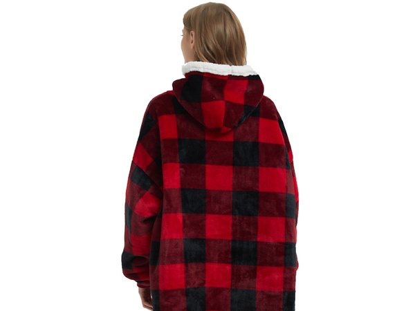 Sweatshirt chaud couverture oversize xxl 2in1 fourrure épaisse douce robe de chambre à capuche