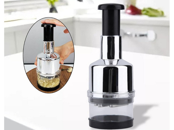 Vegetable and fruit chopper for garlic hand chopper shredder container