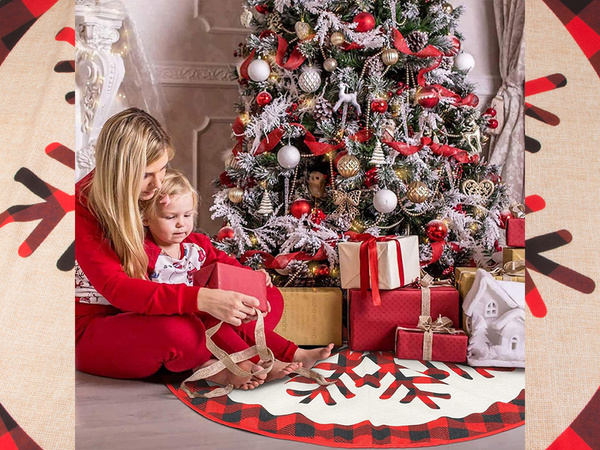 Christmas tree mat christmas cover gift wrap round