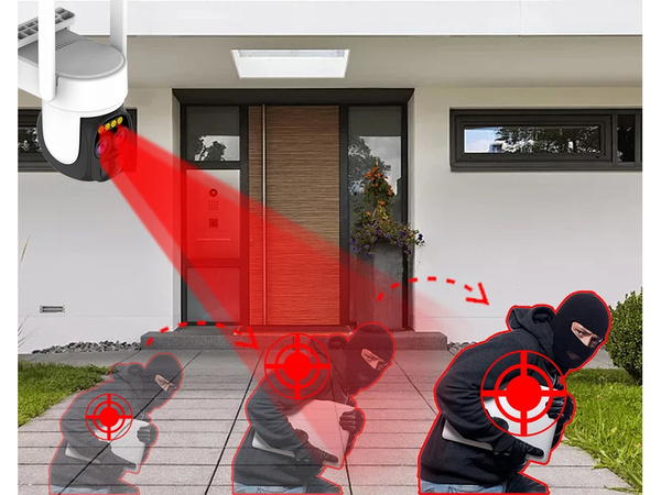 Kamera solarna wifi ip zewnętrzna obrotowa wifi zoom detektor ruchu ip66