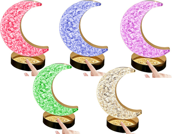 Namizna svetilka luna kristal vodila rgb usb