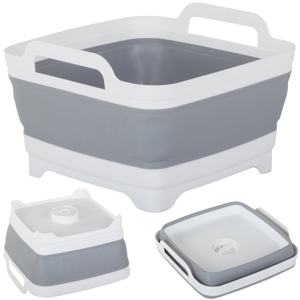 Silikoonist kokkuklapitav kauss stopperiga käepidemega 8l