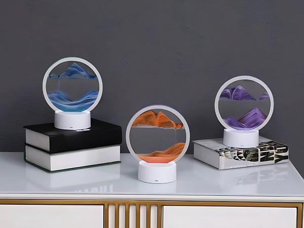 Sand lamp 3d moving dynamic sand decorative desk usb led rgb