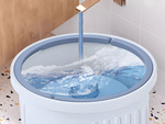 Flat square mop with rotating bucket drainage microfibre cover