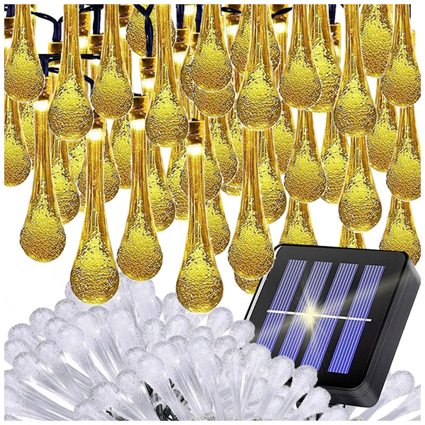 Solar lights garden icicle garland terrace balcony 100 led