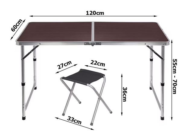 Folding camping table tourist table set with 4 chairs garden table
