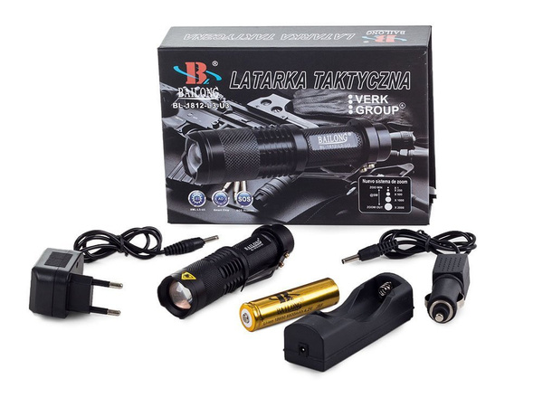 Bailong tactical led torch cree zoom xm-l3-u3