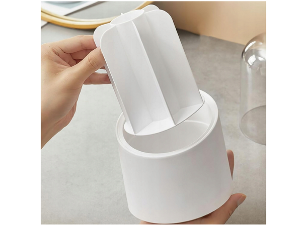 Cosmetics organiser swivel make-up brush holder with lid