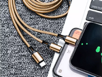3v1 usb kábel pre telefón lightning kábel iphone micro usb typ-c 1,2 m