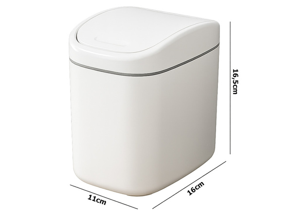 Mini papelera para habitación o baño contenedor de escritorio con tapa 2 l