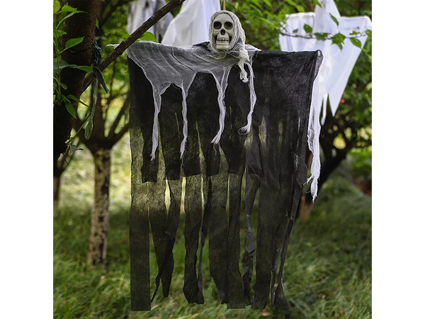 Halloween dekoráció függő dekoráció szellem csontváz halál koponya 80 cm