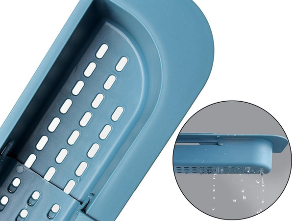 Porte-ustensiles de cuisine organisateur d'évier étagère égouttoir pliable