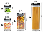 Recipientes de cocina para alimentos para pasta recipiente con tapa juego de 7 unidades