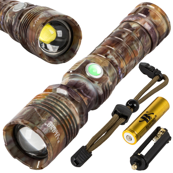 Bailong zoom cree rezultātā xhp160 usb taktiskais lukturītis