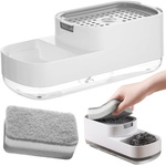 Dispensador de líquido lavavajillas para fregadero de cocina, dispensador con esponja