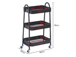 Estante de cocina armario de baño con ruedas estante de metal tres niveles 3