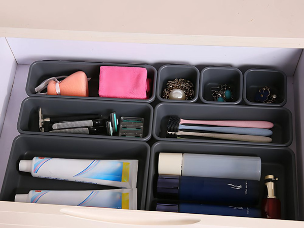 Set organizador 8pc bandejas baratijas cajoneras de plástico