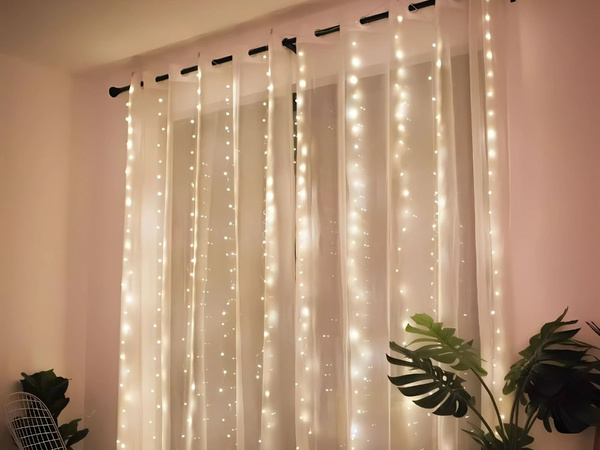 GUIRLANDE LUMINEUSE RIDEAU LUMINEUX 300 LED INTÉRIEUR CHAUD USB