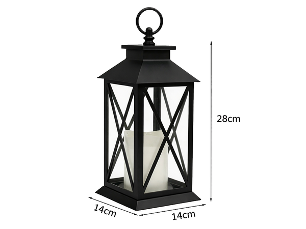 DECORATIVE LED LANTERN WITH ELECTRIC BATTERY-POWERED CANDLE