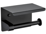 Portarrollos de papel higiénico con estante para teléfono loft negro wc acero
