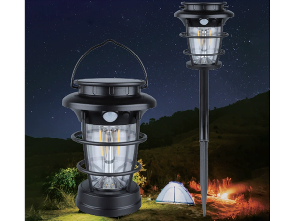 Lampa solarna kempingowa latarnia ogrodowa led usb czujnik ruchu zmierzchu