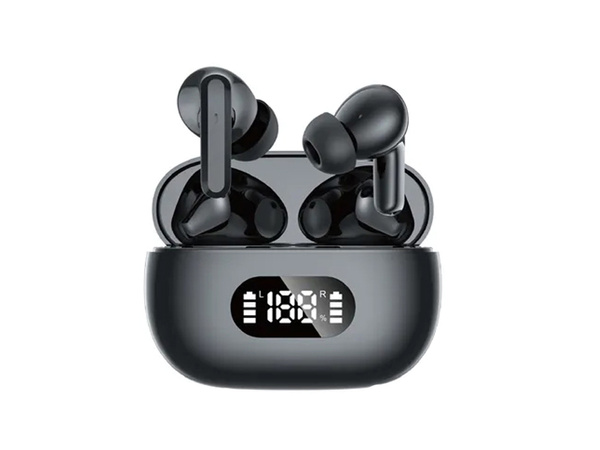 Bluetooth wireless in-ear headphones with led charging case and microphone