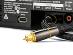 Cable óptico 2m trenzado toslink digital hq terminales dorados