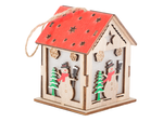 Wooden hanging lantern christmas tree lighting christmas decoration snowman