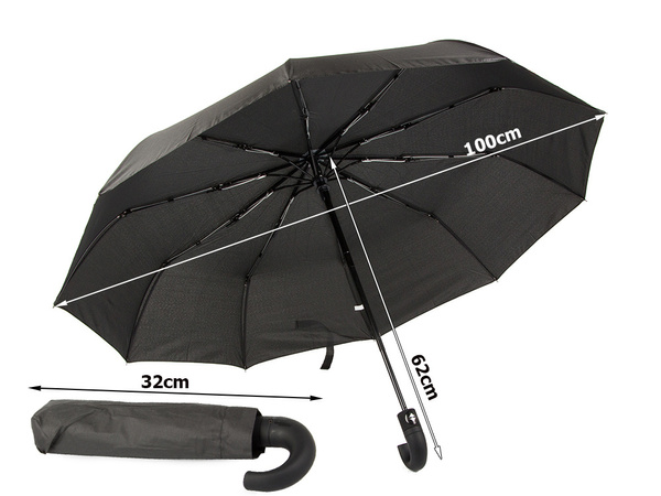 Esernyő összecsukható esernyő automata fekete unisex