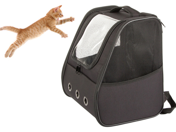 Bolsa de transporte mochila para gato perro conejo ventana trasera ventilada