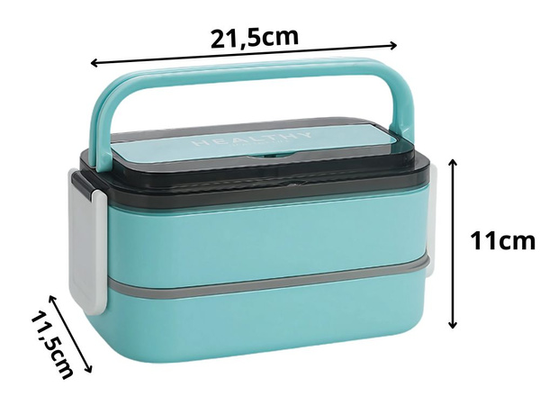 Raňajkový box s priehradkami stohovateľný kontajner xxl príbor obedár 1400ml