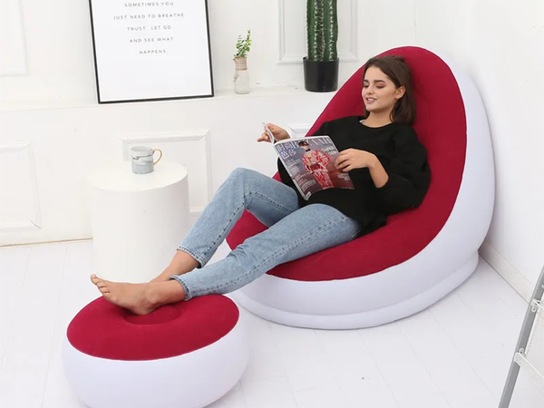 Vrtni fotelj lounger napihljiv plaža pouf podnožje udobno