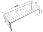 Metal shelf single tier kitchen organiser stand white for kitchen