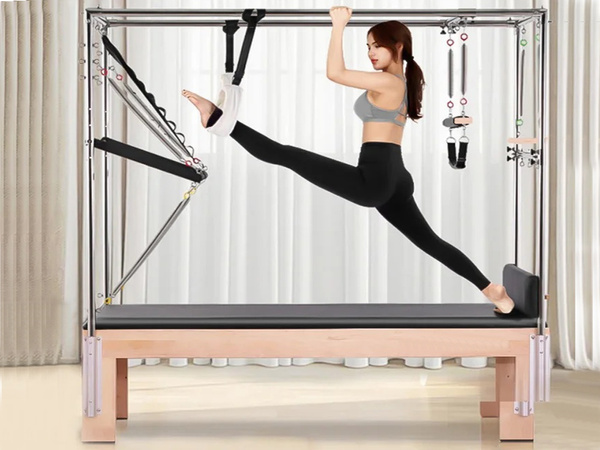 PILATES CVIČENIE POSTEĽ REFORMER FITNESS TRÉNINGOVÉ ZARIADENIE