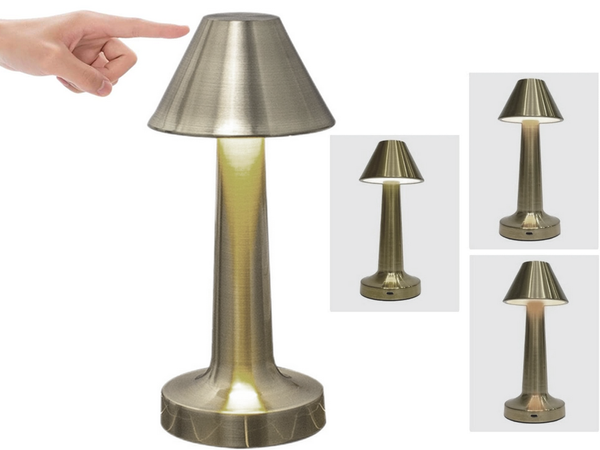 Guļamistabas galda nakts apgaismojums pieskārienu lampa 3 soļu bezvadu