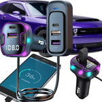 Bluetooth coche transmisor fm 3x usb tipo c adaptador cargador