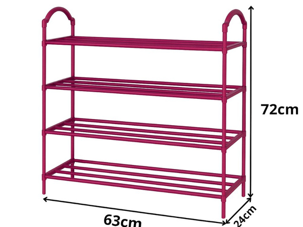Raft pentru pantofi organizator pentru pantofi dulap stivuibil roz raft cu 4 niveluri mare