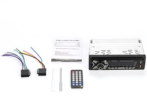 Autorádio bluetooth usb aux sd 1-din reproduktor dálkové ovládání