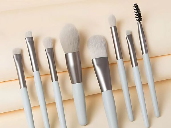 Set de 8 pinceles profesionales para maquillaje de ojos cejas con estuche cosmético
