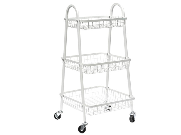 Étagère cuisine salle de bain armoire sur roulettes étagère en métal trois niveaux 3