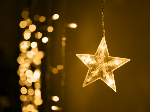 Stea ghirlanda lumini perdea de lumină 138 condus în aer liber culoare caldă