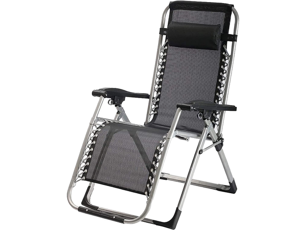 Chaise longue de jardin plage coussin pliant gravité gravité renforcée