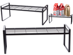 Metal shelf single tier kitchen organiser stand black for the kitchen