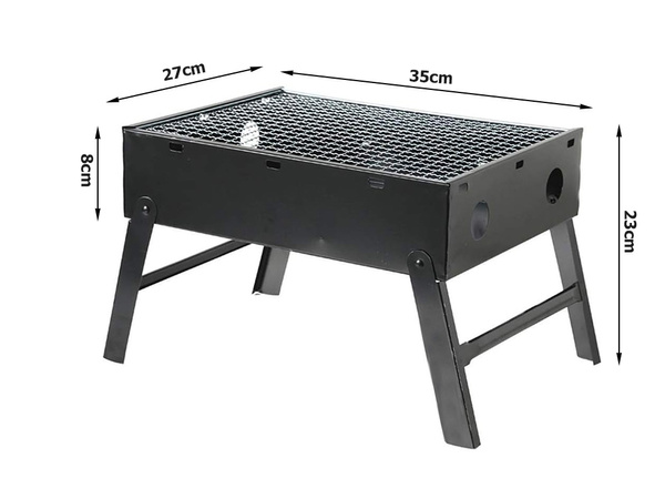Ceļojumu grils pārnēsājams saliekams futrālis ogļu kempings bbq
