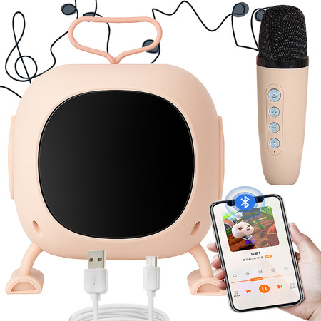 Bluetooth karaoke skandas ar mikrofonu led krāsu kvadrāti muzika rgb